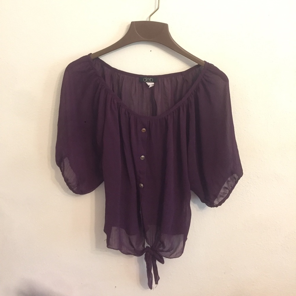 Deb deep purple flowy shirt